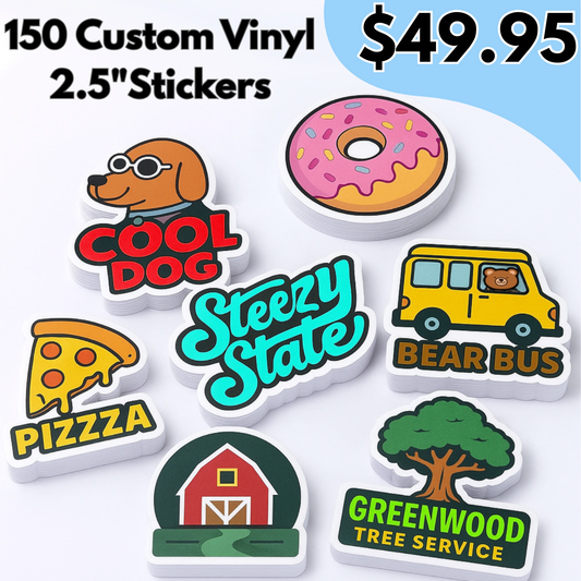 150ct, 2.5" Custom Vinyl Sticker