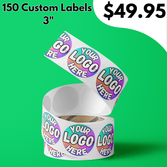 150ct, 3" Custom Labels